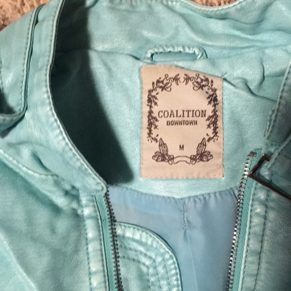 Light Blue Leather Jacket - Picture 5 of 5